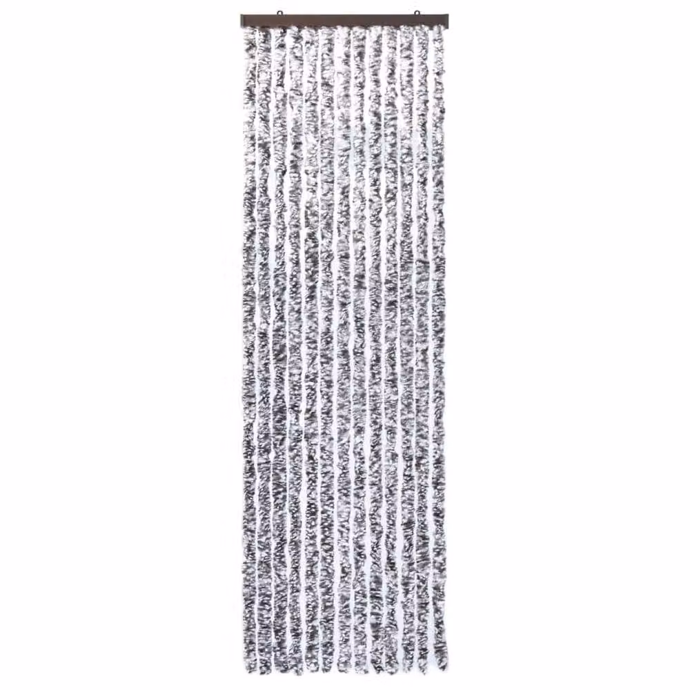 Berkfield Home Brown and Beige Striped Chenille Insect Curtain, W: 56 cm, H: 185 cm – 2