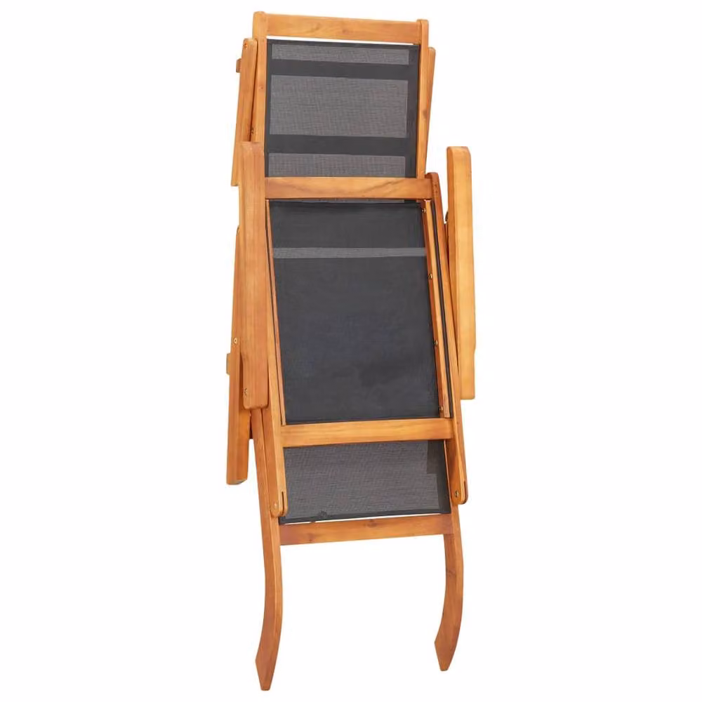 Berkfield Home Outdoor Deck Chair in Brown Solid Acacia Wood and Textilene – 2