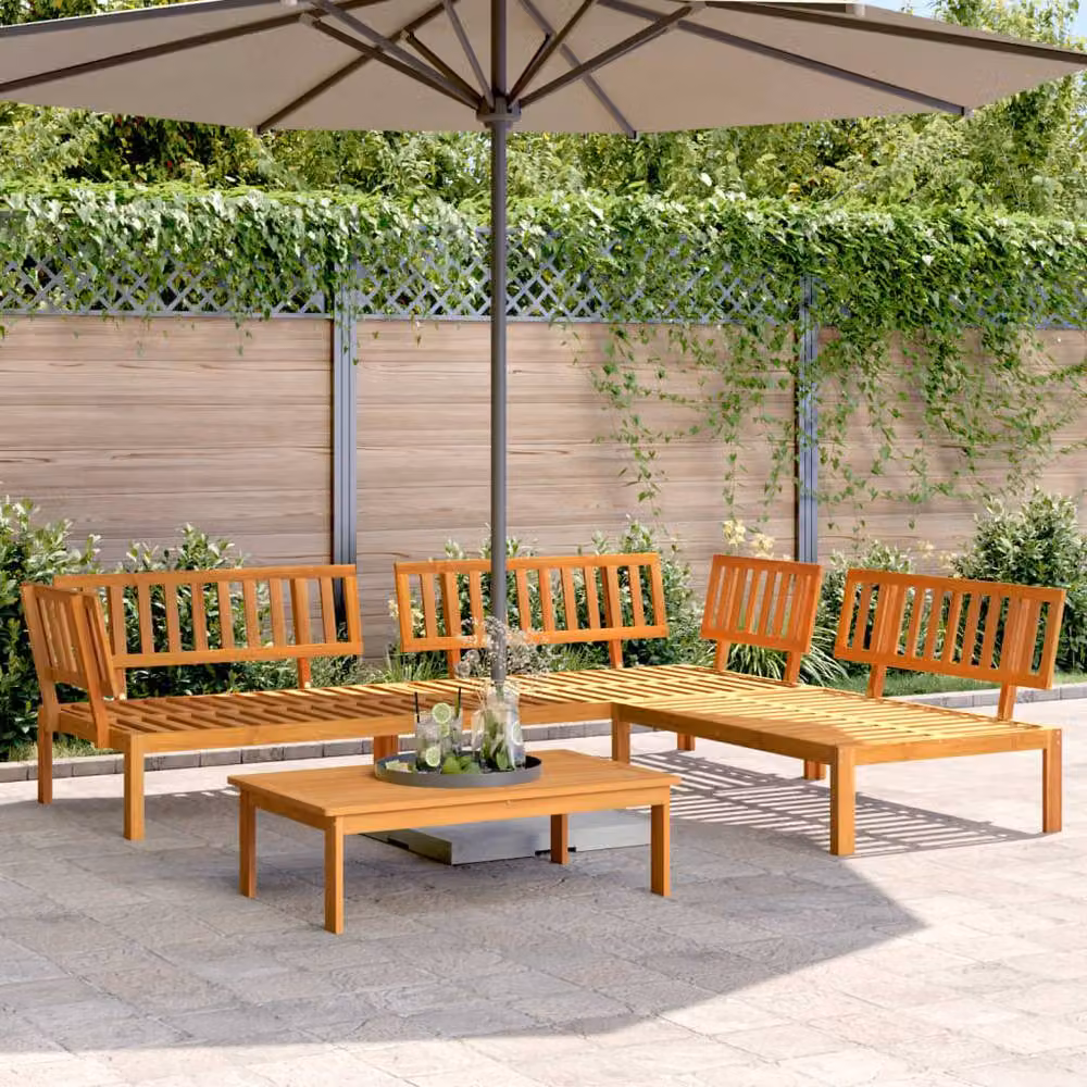 Berkfield Home Beautiful 4 Piece Garden Pallet Sofa Set in Brown Solid Acacia Wood – 2