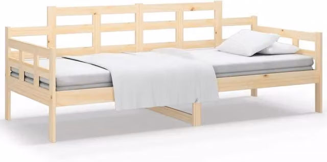 Berkfield Home Rustic Solid Wood Pine Day Bed in Natural, W: 80 cm, L: 200 cm