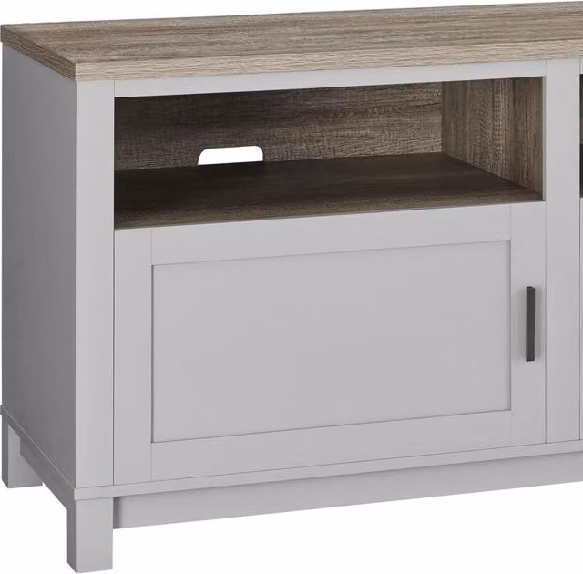 Carver Modern Grey and Black TV Stand with Storage