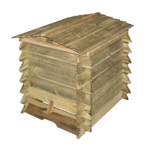 Rowlinson Beehive Wood Composter in Brown, W: 74 cm, D: 74 cm, H: 80 cm
