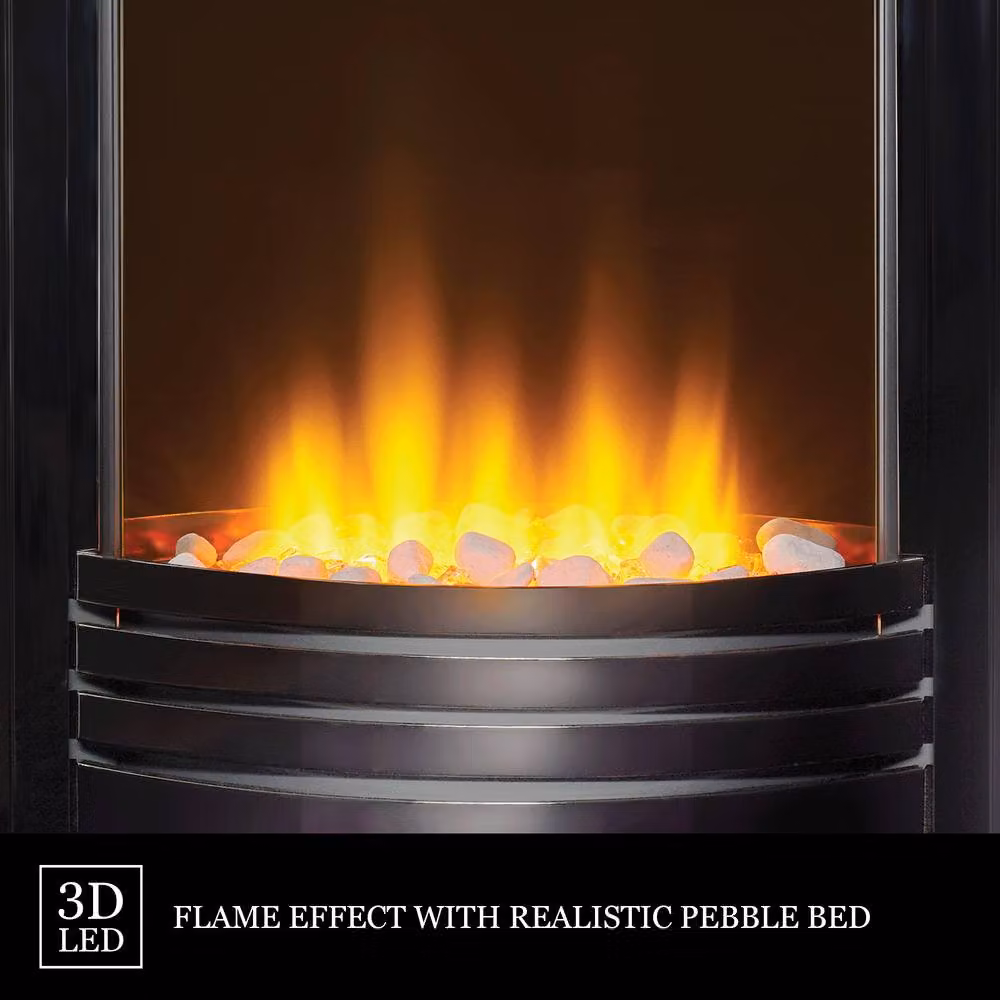 Acantha Amara Pebble Electric Fire in Black Nickel with Remote Control – 3