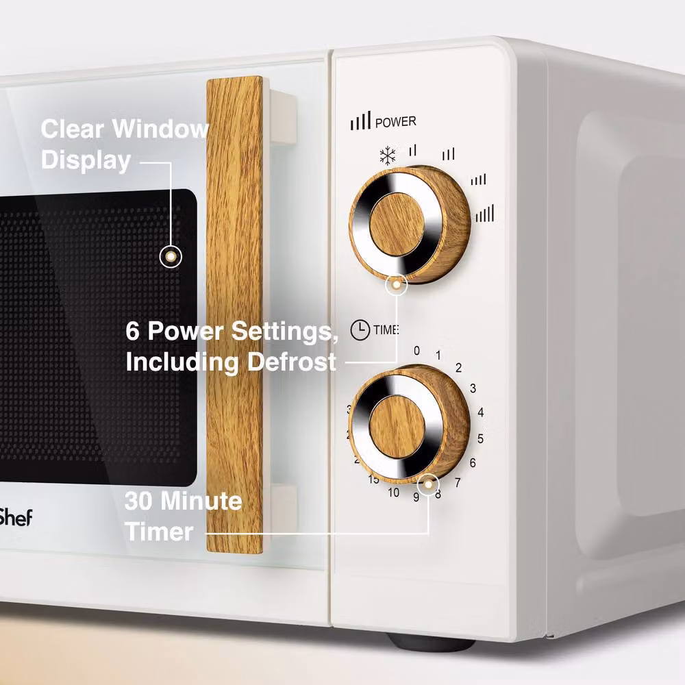 VonShef Fika Kitchen Appliance Set in Cream, including 1.7L Kettle, 2-Slice Toaster and 20L Microwave – 2