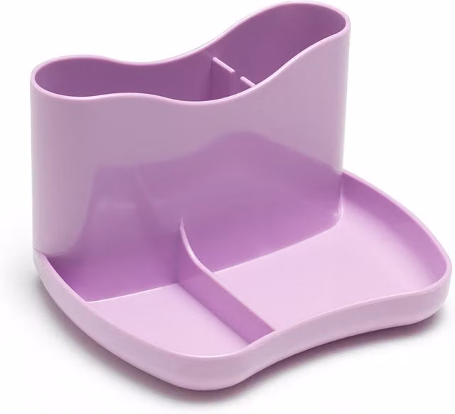 Deflecto Multi-Compartment Plastic Desk Tidy in Purple