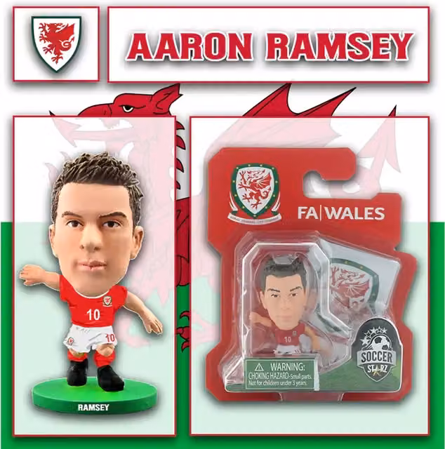 SoccerStarz Aaron Ramsey Wales Mini Character Figure, Red, Height: 5 cm