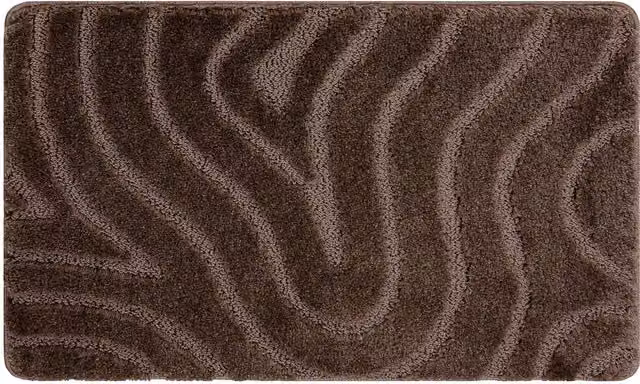 RugsX Brown Rectangular Bath Mat, W: 60 cm, D: 100 cm