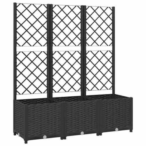 vidaXL Black WPC Garden Planter, W/D/H: 120 x 40 x 136 cm – 1