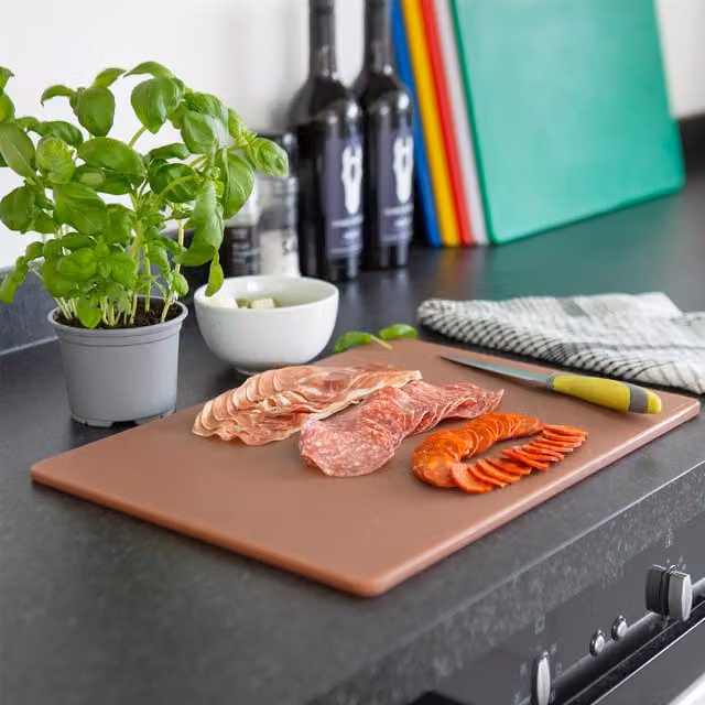 Argon Tableware Rectangular Plastic Chopping Board, Brown, W: 45 cm, D: 30 cm
