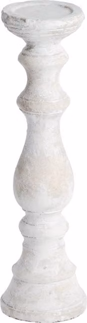 KDMK Classic Stone Taper Candle Holder in Beige, Silver and White