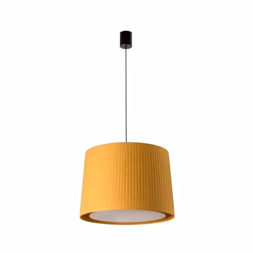 Faro Barcelona Samba Simple Modern Fabric Pendant Light in Black and Yellow