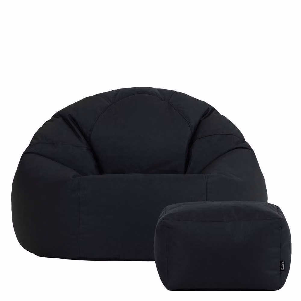 icon Classic Indoor Outdoor Bean Bag and Pouffe in Navy Blue and Black – 3
