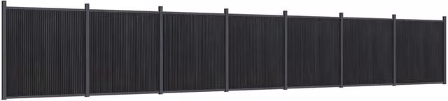 Berkfield Home Grey WPC and Aluminium Opaque Rectangular Fence Panel, W: 1218 cm, H: 186 cm – 1