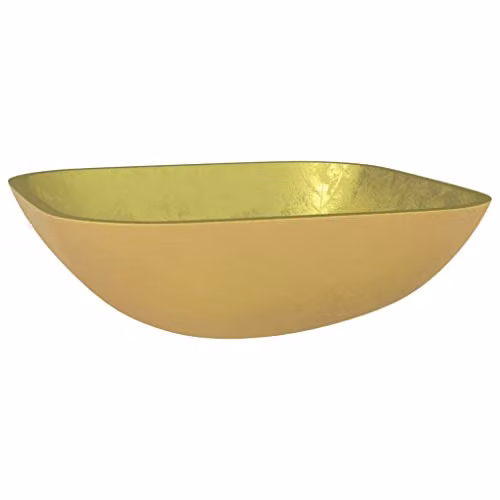 vidaXL Gold Square Glass Countertop Basin W/D/H: 42 x 42 x 14 cm