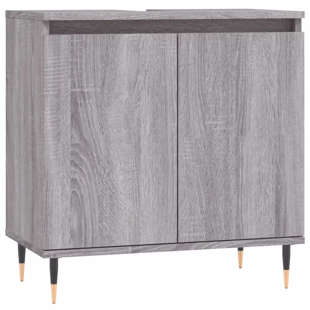 Berkfield Home Grey Sonoma Bathroom Cabinet W: 58 cm, D: 33 cm, H: 60 cm – 2