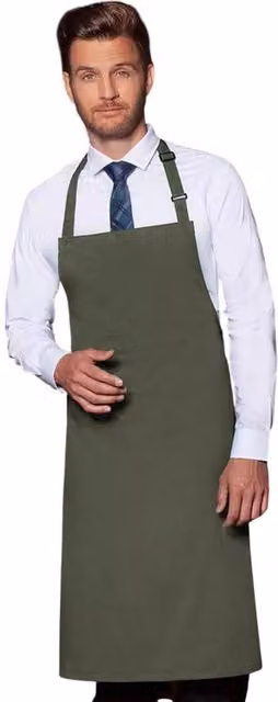 Karlowsky Basic Bib Apron in Bottle Green – 1