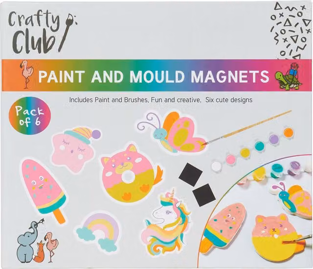 Crafty Club Paint and Mould Magnets, Multicolour