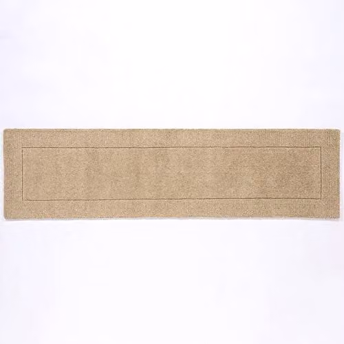 Mayfair Hand-Knotted Natural Wool Area Rug in Beige/Sand, W: 60 cm, L: 230 cm – 1