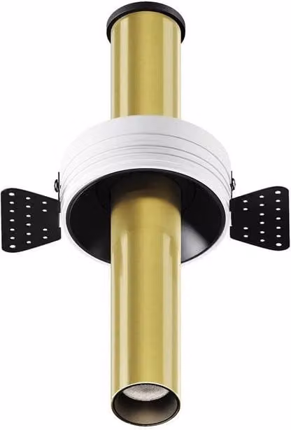 Netlighting Focus T Round Trimless Recessed LED Downlight in Gold/Brass, 3000K, 460lm, Diameter: 20 cm
