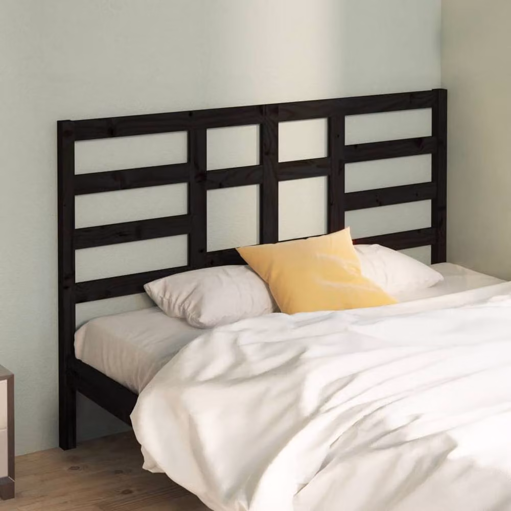 Berkfield Home Black Solid Pine Wood Bed Headboard W/D/H: 166 x 4 x 104 cm – 2