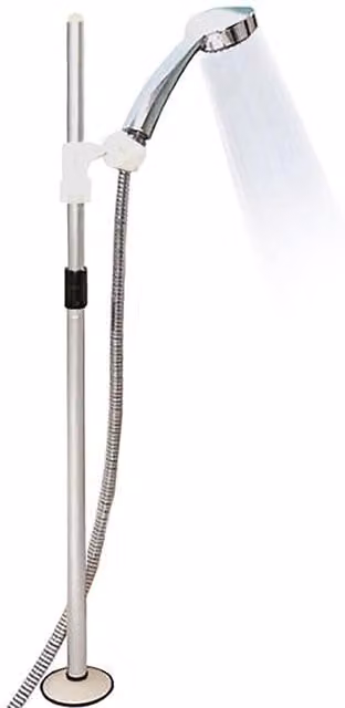 mysmartbuy Freestanding Telescopic Shower Head Holder with Suction Cup in Silver, Height: 84-140 cm
