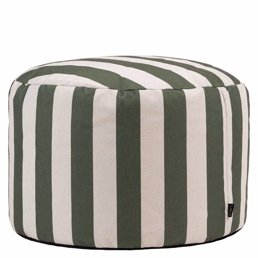 icon Milano Soft Woven Round Footstool Bean Bag Pouffe in Green – 3