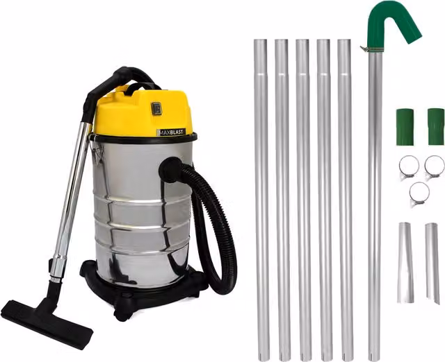 MAXBLAST Wet and Dry Vacuum with Aluminium Extension Poles, Silver