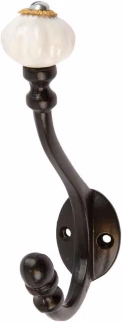 Hammer and Tongs Matt Black Ceramic and Iron Wall Mounted Coat Hook