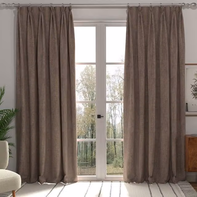 Terrys Polaris Made to Measure Blackout Fabric Panel Curtain in Pink and Brown