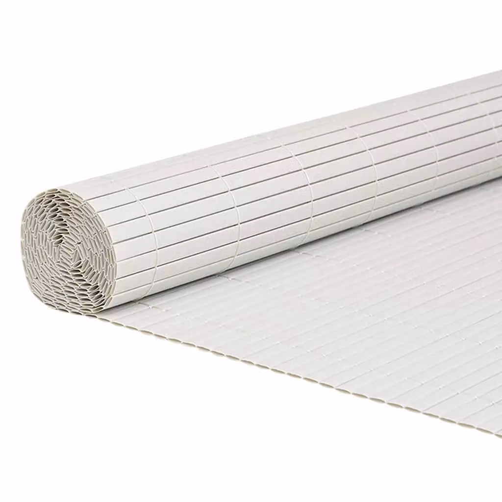 Berkfield Double-Sided White PVC Garden Fence Mat, H: 180 cm, W: 500 cm – 2
