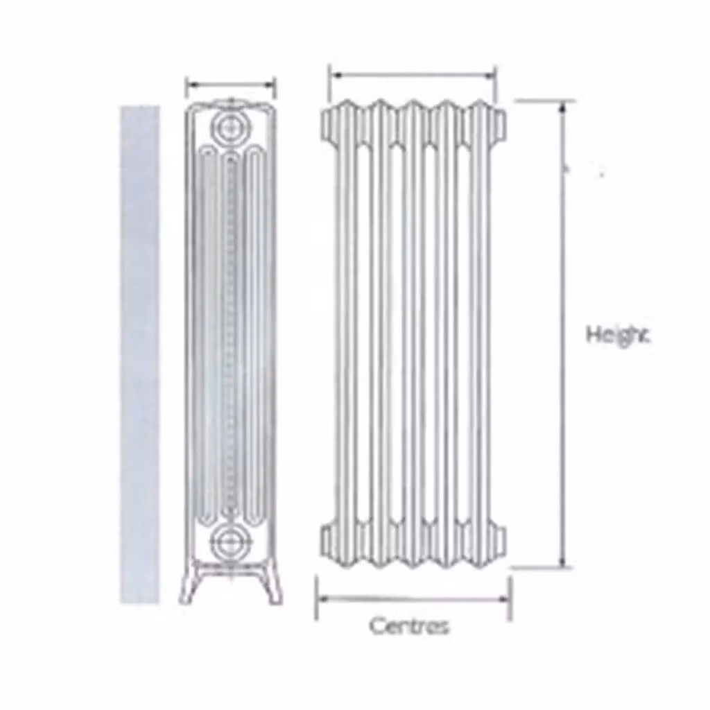 Clifton Cast Iron Horizontal Radiator in Anthracite, H 76 cm x W 45.6 cm – 3