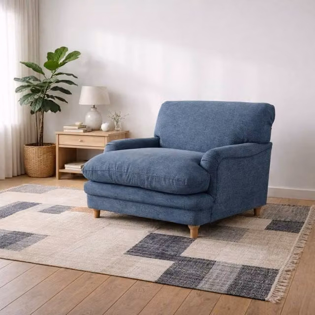 Wyld Haus Bambola Retro Blue Chenille Armchair