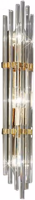 Netlighting Ontario Lifestyle Wall Light in Polished Gold with Transparent Glass and 3x E14 Sockets