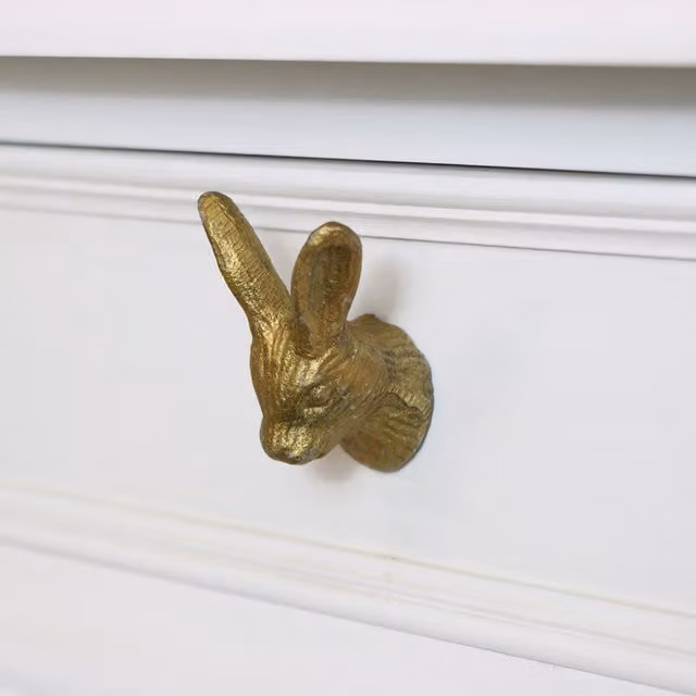 Melody Maison Gold Rabbit Head Brass Drawer Knob