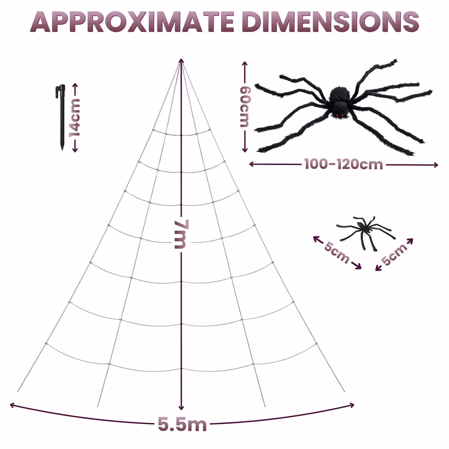 Marco Paul Pre-lit Giant Spider Web Halloween Decoration, 23ft, Multicolour – 2