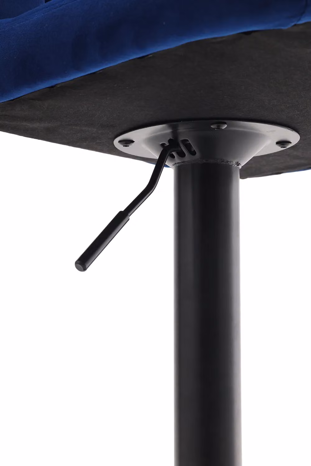 Living and Home Set of 2 Blue Velvet Upholstered Bar Stools with Low Backrest and Metal Legs – 8