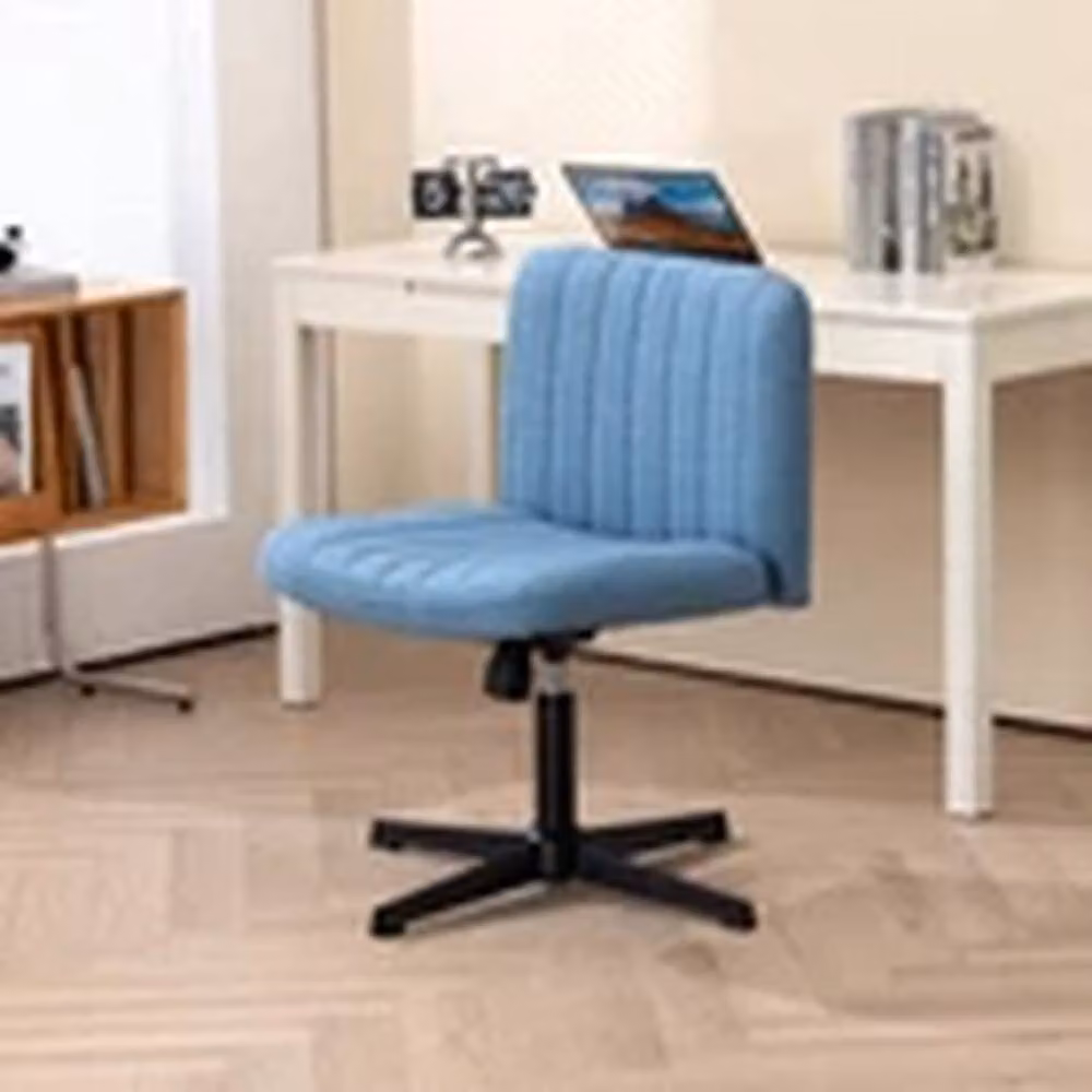 EONLION Armless Blue Fabric Padded Office Visitor Chair for Home or Office – 2