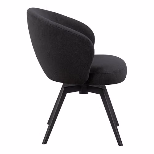 Furniture To Go Soli Round Dining Table in Oak and Black with 4 Darlene Black Swivel Dining Chairs, W: 120 cm, D: 75 cm, H: 79 cm – 5