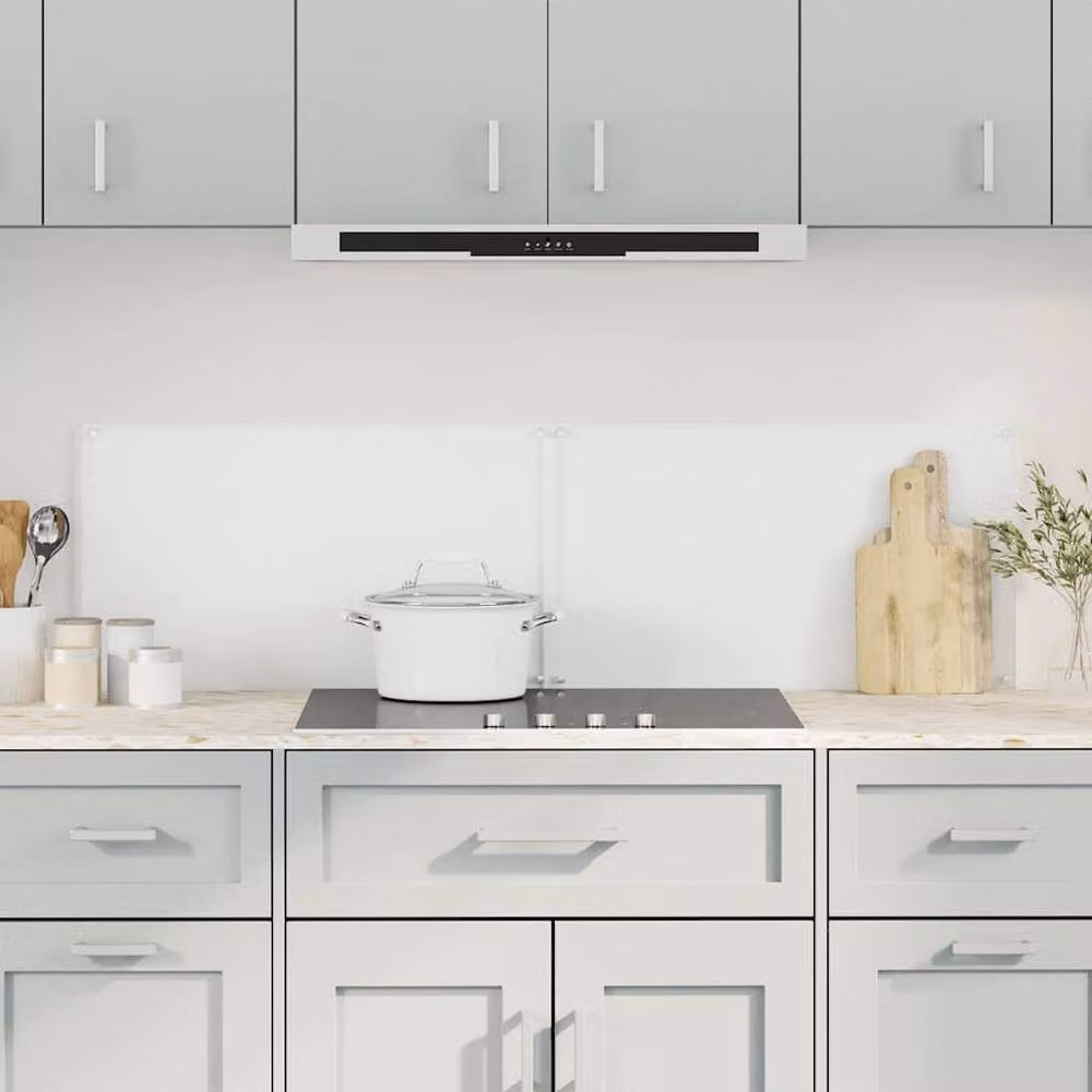 Berkfield Home Kitchen Backsplash 2-Piece Set, Transparent Tempered Glass, W: 70 cm, H: 60 cm