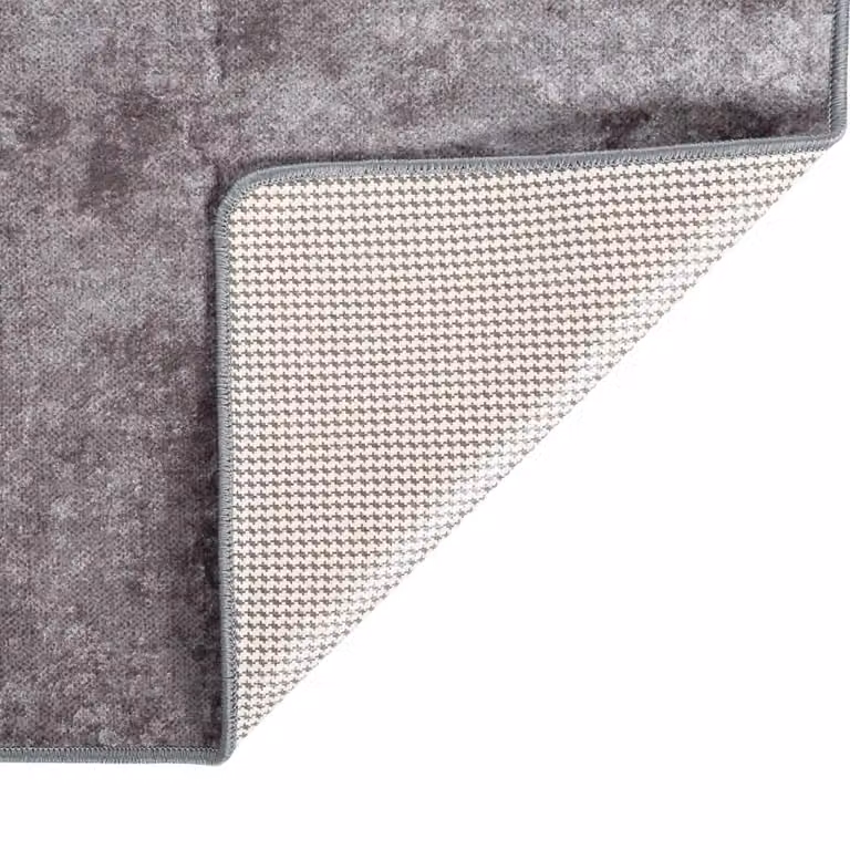 Berkfield Home Washable Round Anti Slip Rug in Grey, Diameter: 100 cm