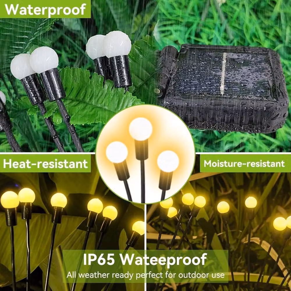 SPETLEK 2-Piece Solar Firefly Outdoor Garden Lights in Multicolour with Stainless Steel Ground Spikes – 4