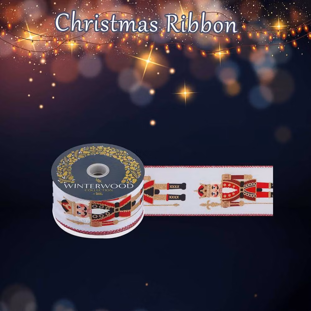 VFM e-Store Christmas Ribbon Garland in White and Red, W: 7 cm, H: 10 cm – 3