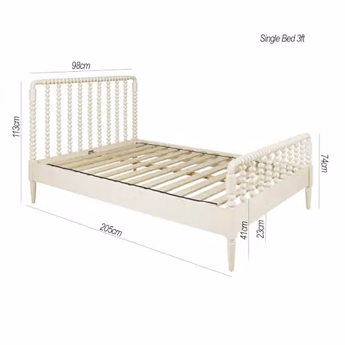 Statement Furniture Cromwell Wooden Bed Frame with Bobbin Design Headboard and Footboard in Green, W/D/H: 90 x 190 x 113 cm – 2