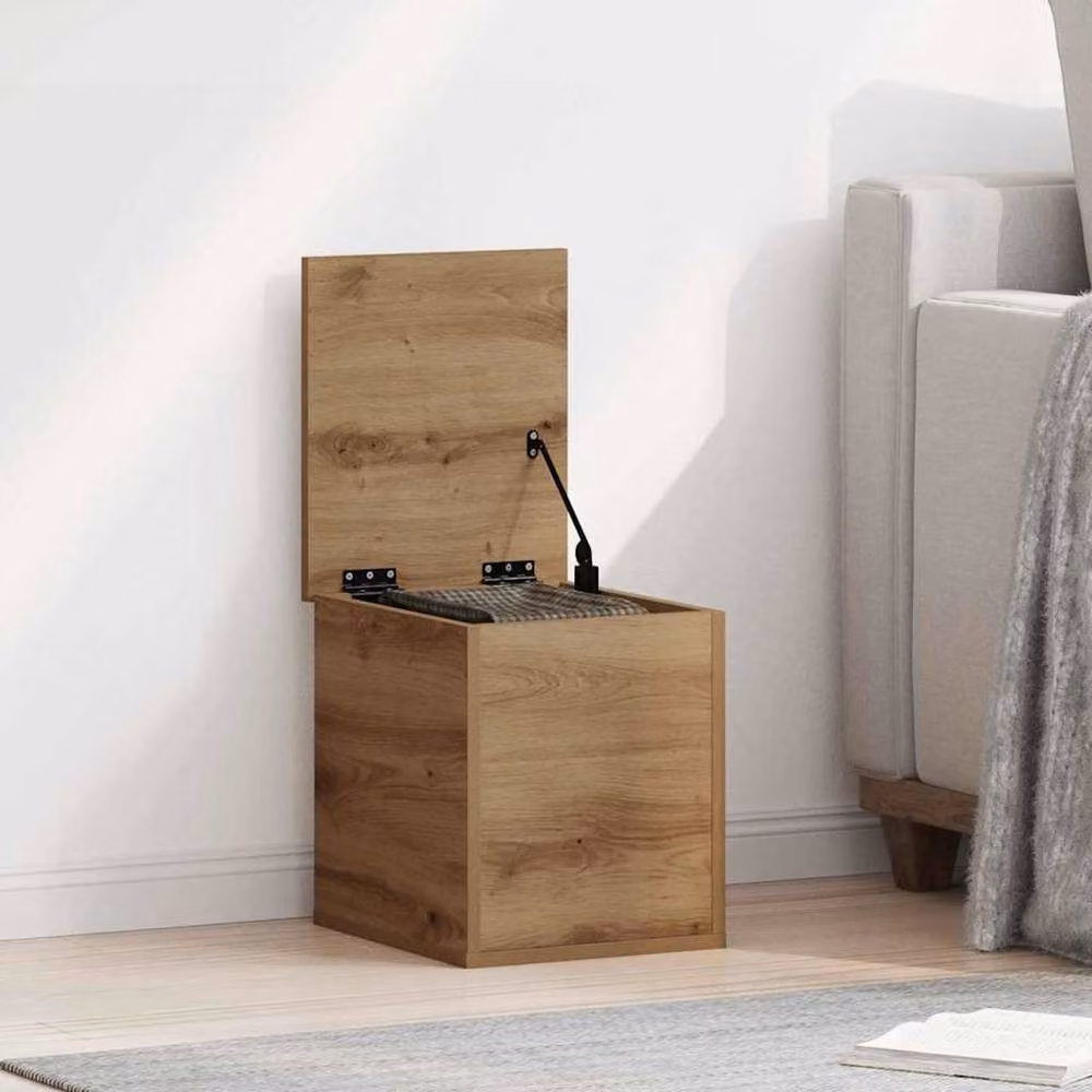 Berkfield Home Artisan Oak Storage Box in Brown, W/D/H: 30 x 35 x 35 cm – 2