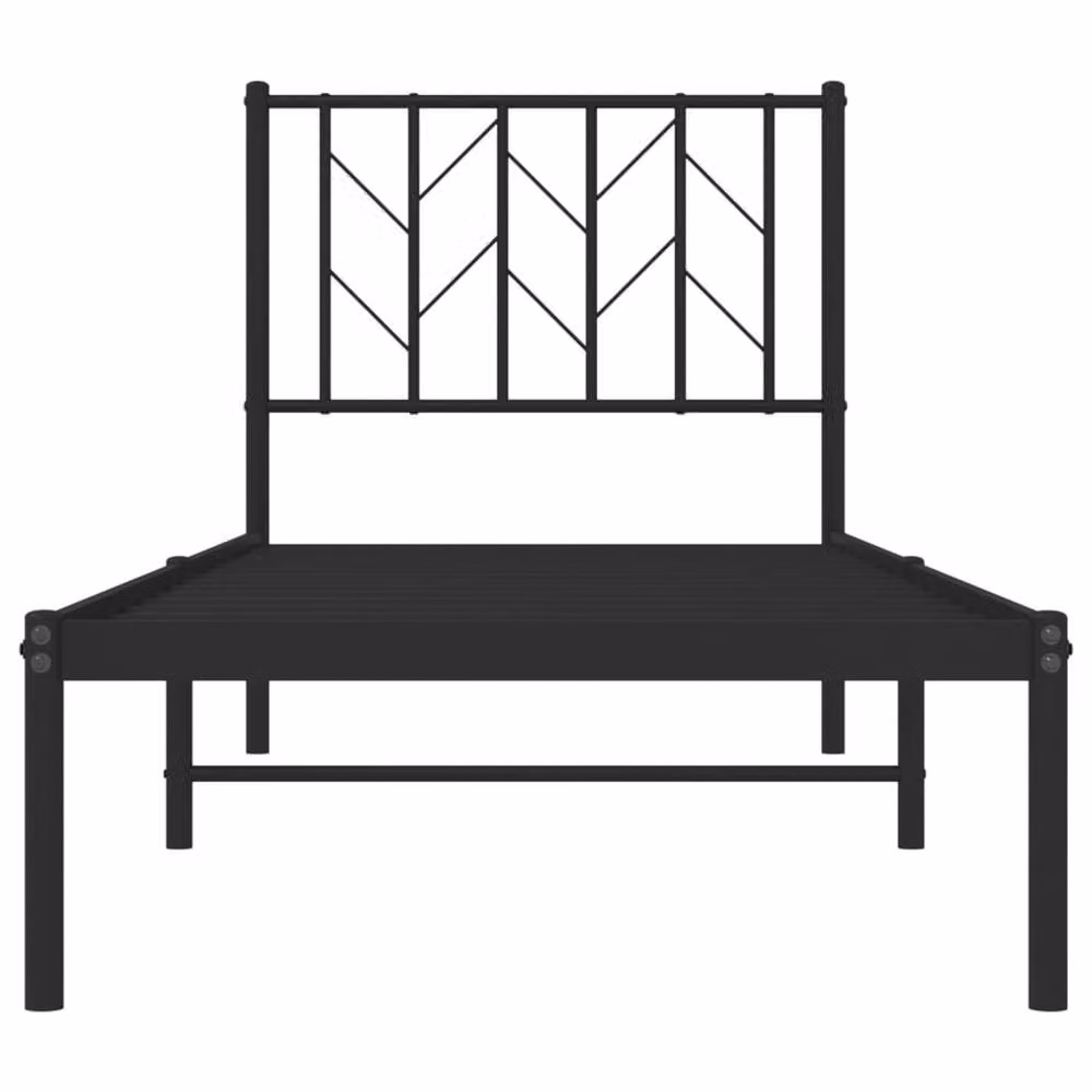 Berkfield Home Metal Bed Frame with Headboard in Black, W/D/H: 75 x 190 x 80 cm – 3