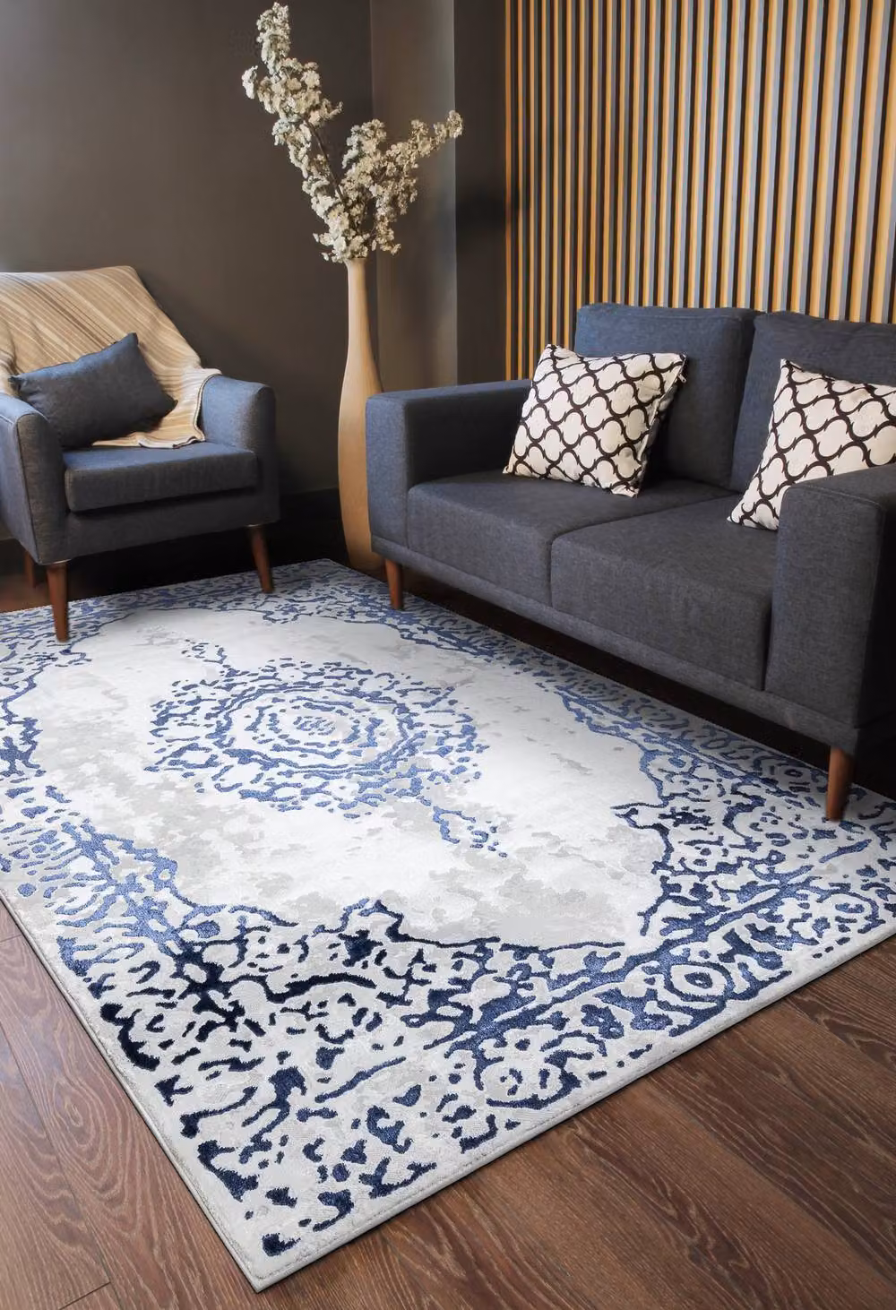 RugsX Allure Geometric Modern Rug in White, W: 120 cm, L: 170 cm – 2
