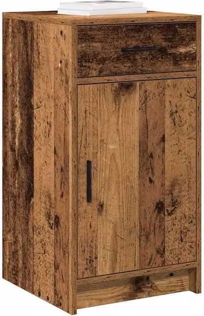 Berkfield Home Rustic Old Wood Sideboard in Brown, W/D/H: 40 x 41 x 75 cm