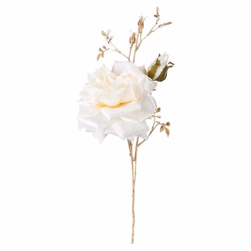 VFM e-Store Christmas Rose Spray Pick Decoration in Cream, H 80 cm x W 16 cm