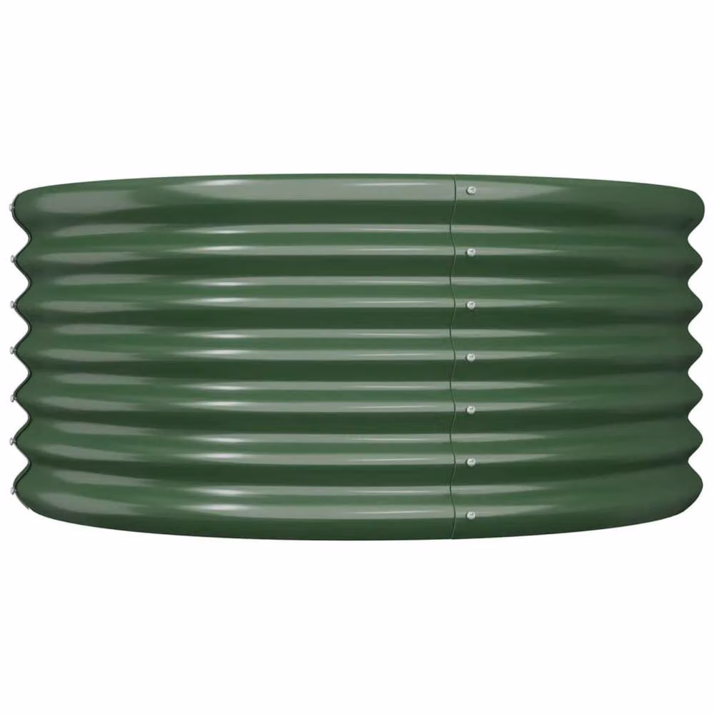 Berkfield Home Garden Steel Planter in Green, W/D/H: 80 x 80 x 36 cm – 3