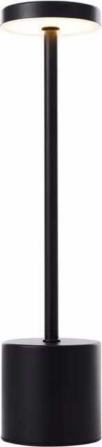 Livingandhome Industrial-Style Rechargeable Dimmable Metal Table Lamp in Black